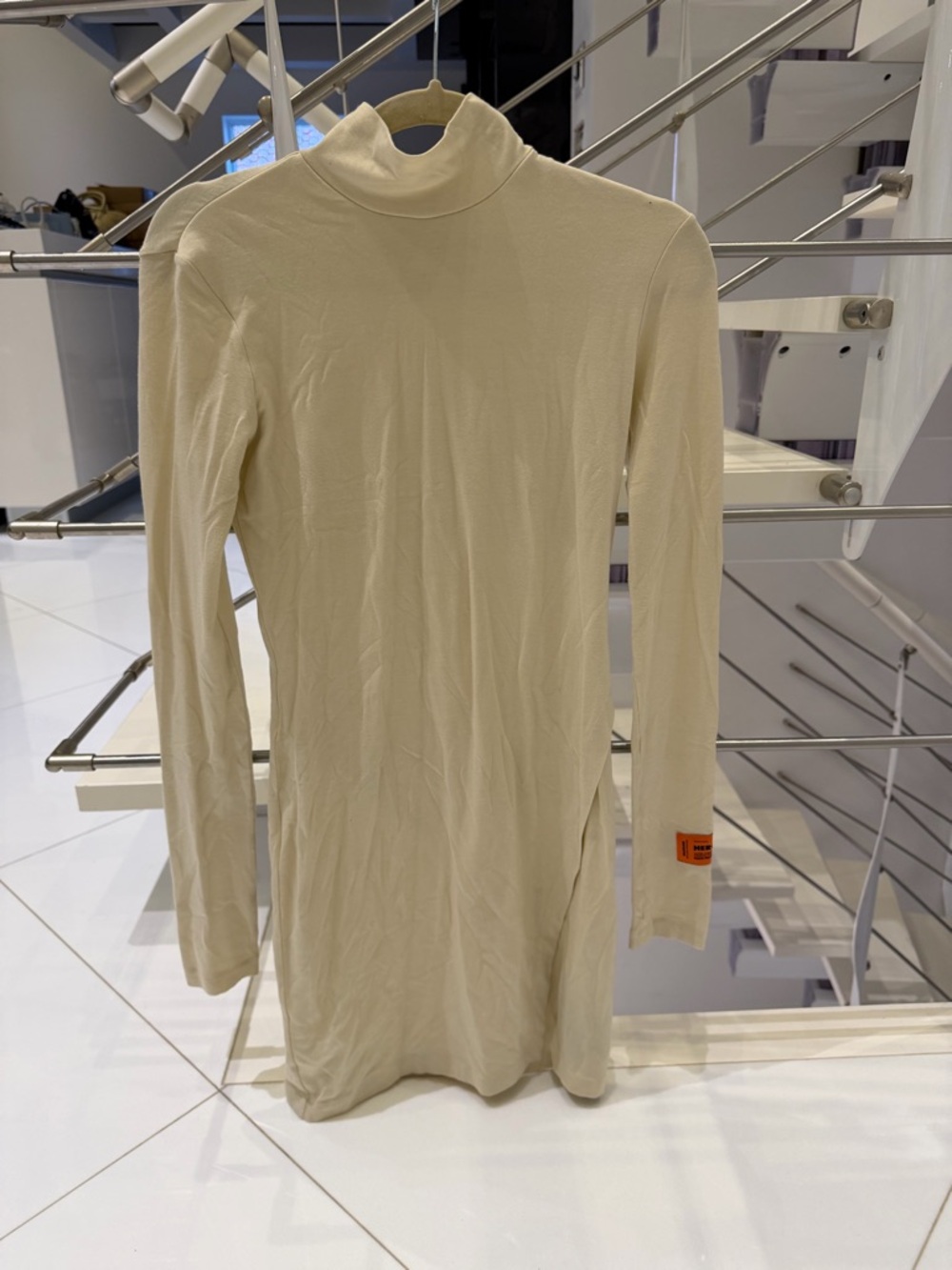 Heron Preston Structured Shoulder Dress - 'White'